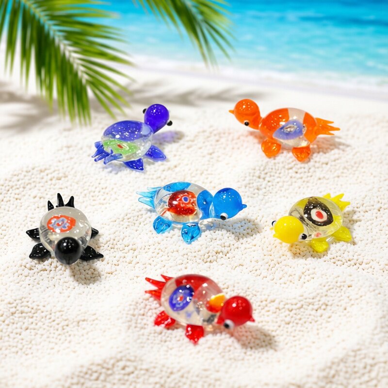 Marine Aquarium Japan - 1pc Mini Glass Turtle Figurine Cute