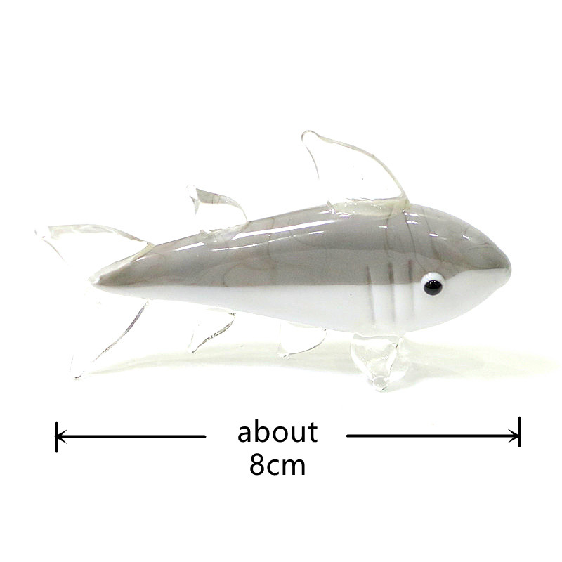 Gray Murano Glass Shark Figuri - Marine Aquarium Home ulasan dan harga