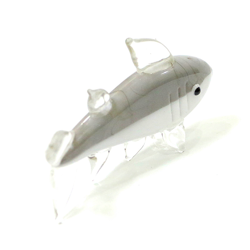 Gray Murano Glass Shark Figuri - Marine Aquarium Home ulasan dan harga