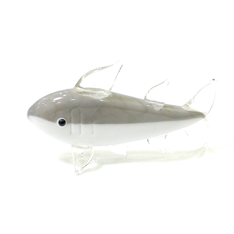 Gray Murano Glass Shark Figuri - Marine Aquarium Home ulasan dan harga