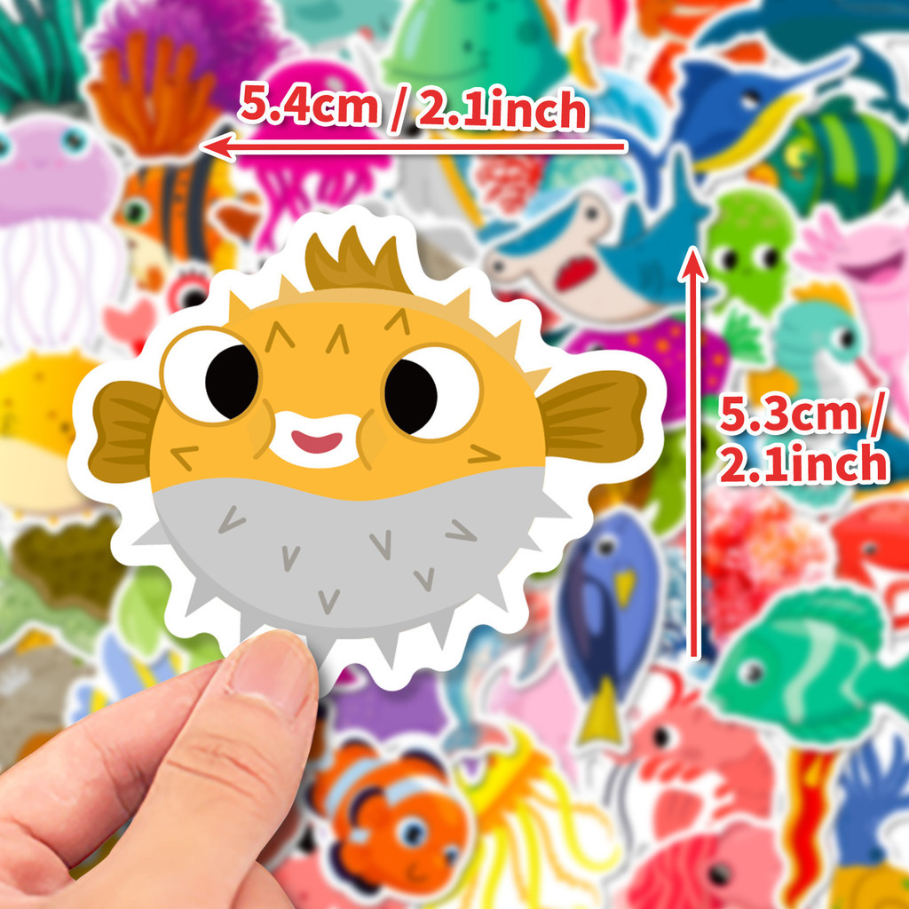 50Pcs Marine Life Stickers - C - Marine Aquarium Design ulasan dan harga