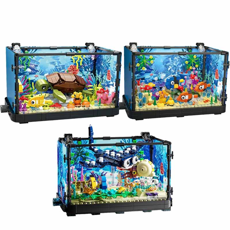 Fish Tank Building Block Set w - Marine Aquarium Kit ulasan dan harga