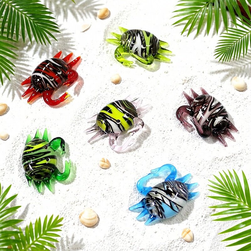 Handmade Cute Mini Glass Crab  - Marine Aquarium Home ulasan dan harga