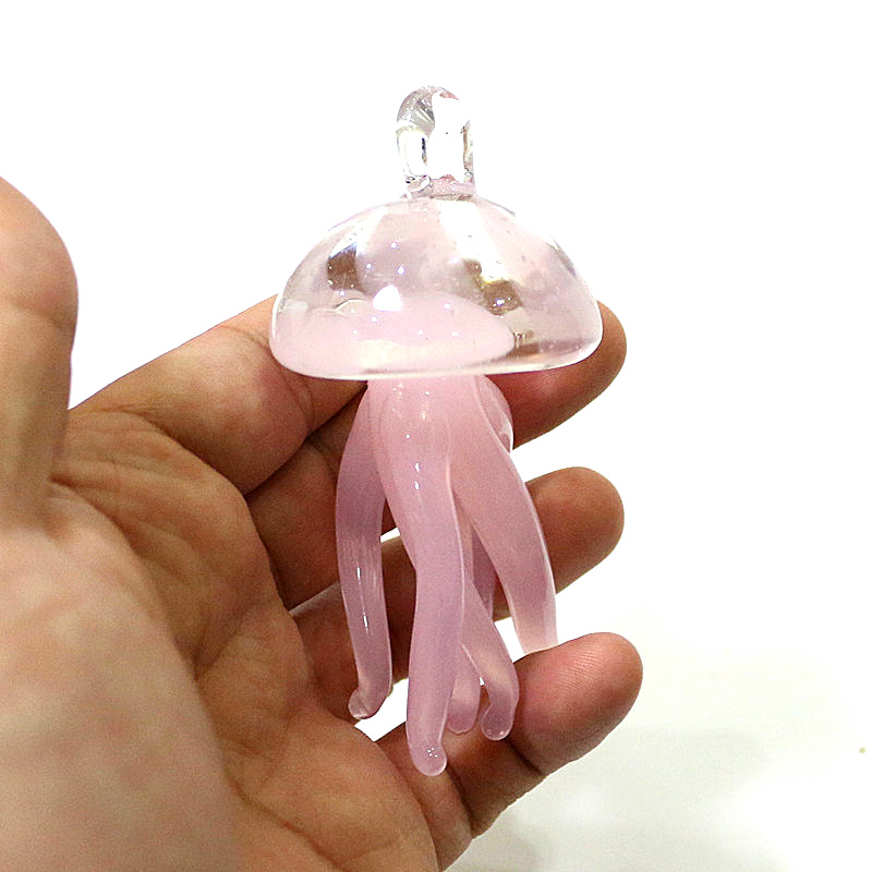 Pink Jellyfish Glass Pendant C - Marine Aquarium Home ulasan dan harga