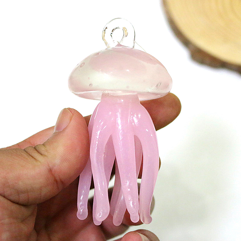 Pink Jellyfish Glass Pendant C - Marine Aquarium Home ulasan dan harga